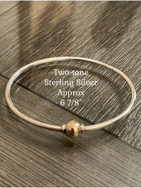 Vintage Two-tone Cape Cod, Single Ball Bangle Bracelet’